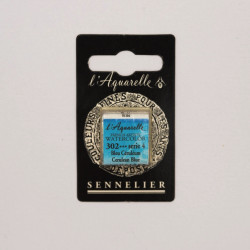 Farba akwarelowa w półkostce l’Aquarelle - Sennelier - 302, Cerulean Blue