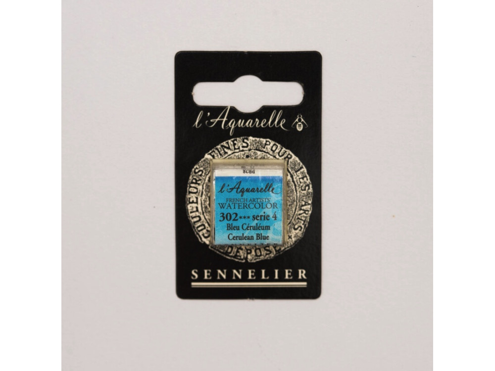 Farba akwarelowa w półkostce l’Aquarelle - Sennelier - 302 Cerulean Blue