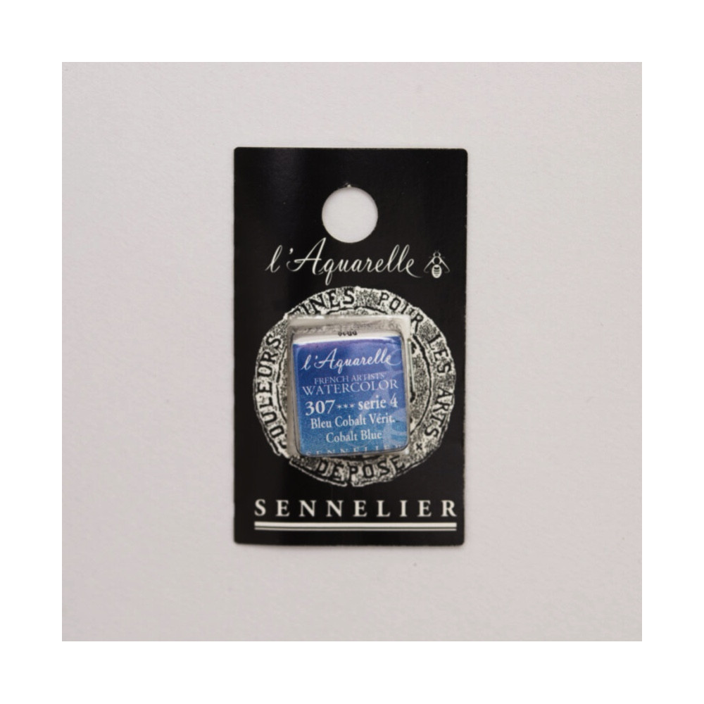 Farba akwarelowa w półkostce l’Aquarelle - Sennelier - 307, Cobalt Blue
