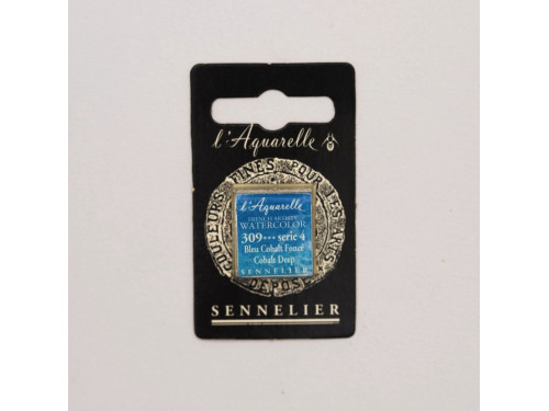 Farba akwarelowa w półkostce l’Aquarelle - Sennelier - 309, Cobalt Deep