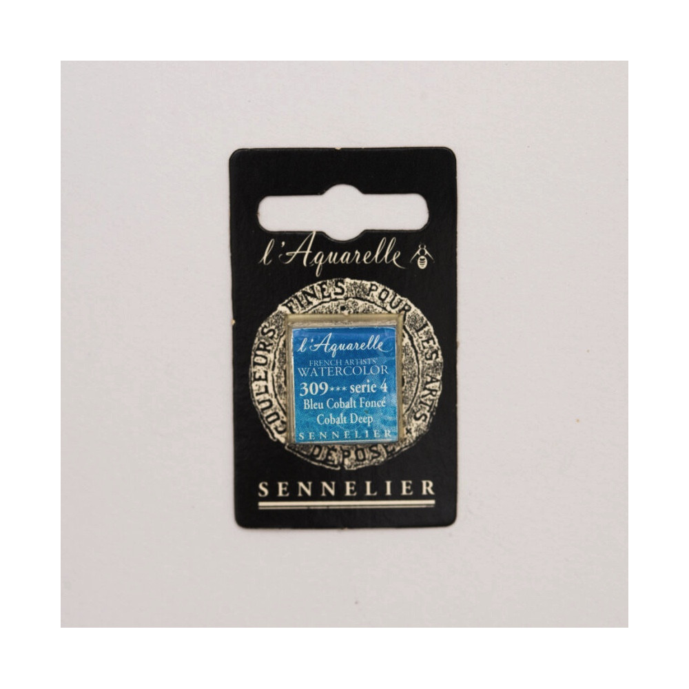 l’Aquarelle watercolor paint half pan - Sennelier - 309, Cobalt Deep