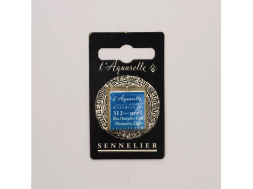 l’Aquarelle watercolor paint half pan - Sennelier - 312, Ultramarine Light