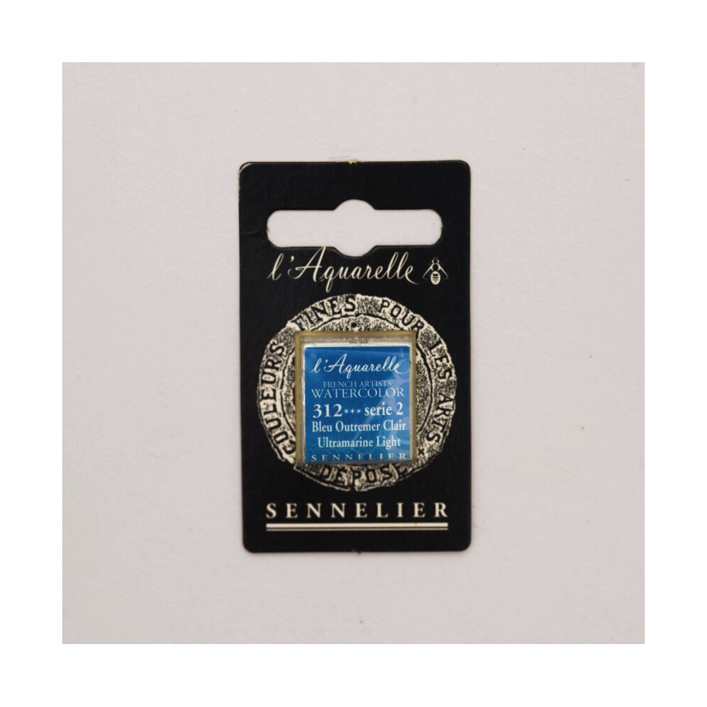 l’Aquarelle watercolor paint half pan - Sennelier - 312, Ultramarine Light