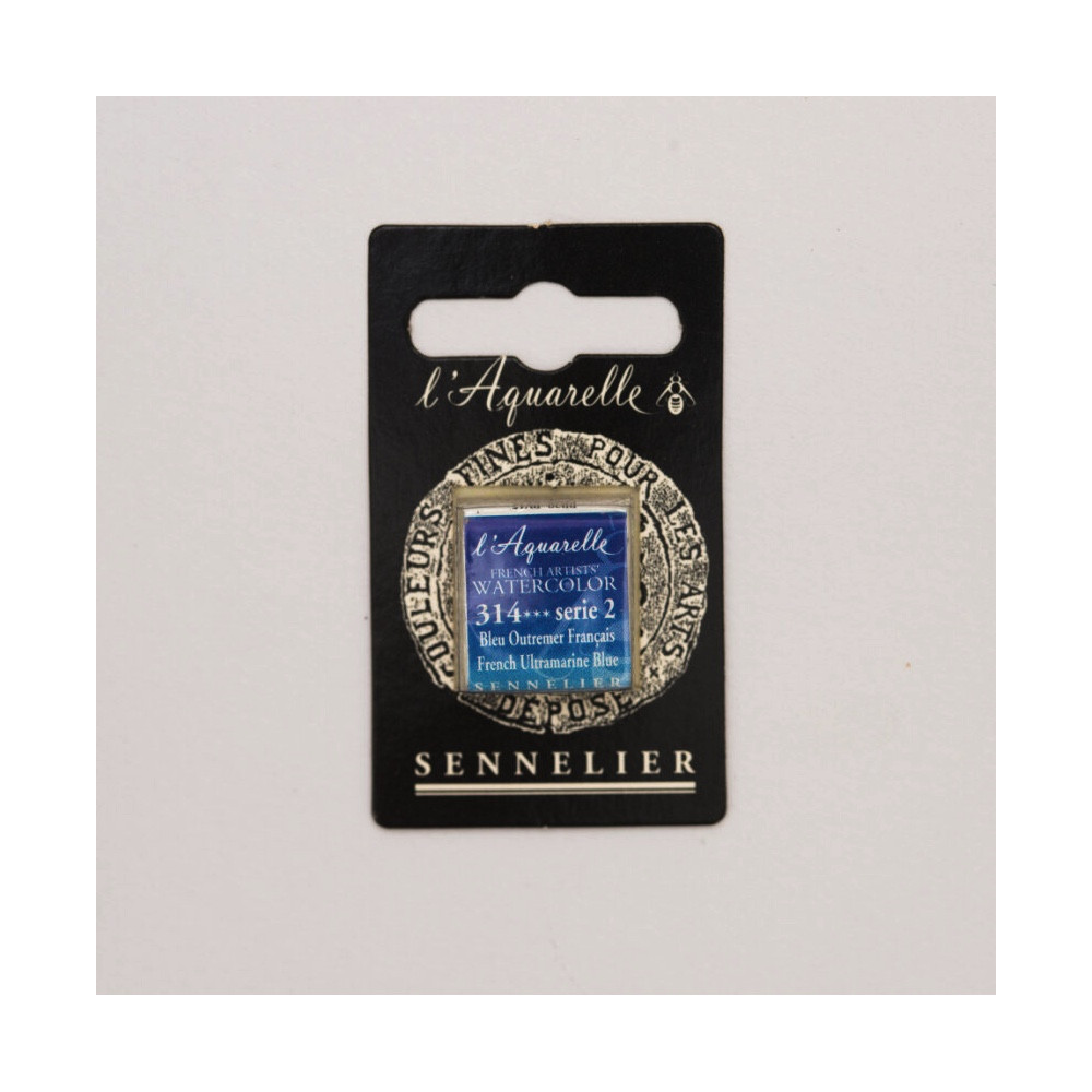 l’Aquarelle watercolor paint half pan - Sennelier - 314, French Ultramarine Blue