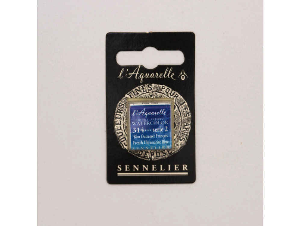Farba akwarelowa w półkostce l’Aquarelle - Sennelier - 314 French Ultramarine Blue