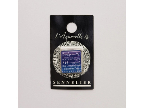 Farba akwarelowa w półkostce l’Aquarelle - Sennelier - 315, Ultramarine Deep