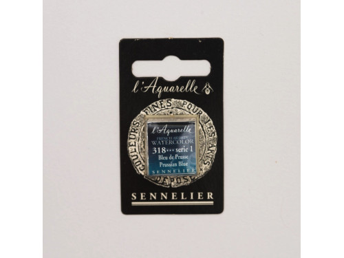 l’Aquarelle watercolor paint half pan - Sennelier - 318, Prussian Blue