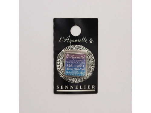 l’Aquarelle watercolor paint half pan - Sennelier - 326, Phthalocyanine Blue