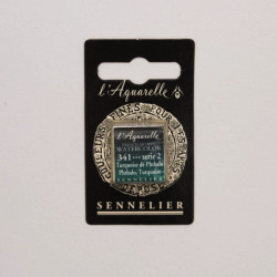 l’Aquarelle watercolor paint half pan - Sennelier - 341, Phthalo Turquoise