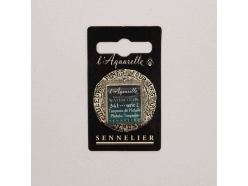 Farba akwarelowa w półkostce l’Aquarelle - Sennelier - 341, Phthalo Turquoise