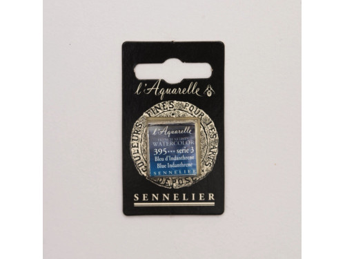 l’Aquarelle watercolor paint half pan - Sennelier - 395, Blue Indanthrene