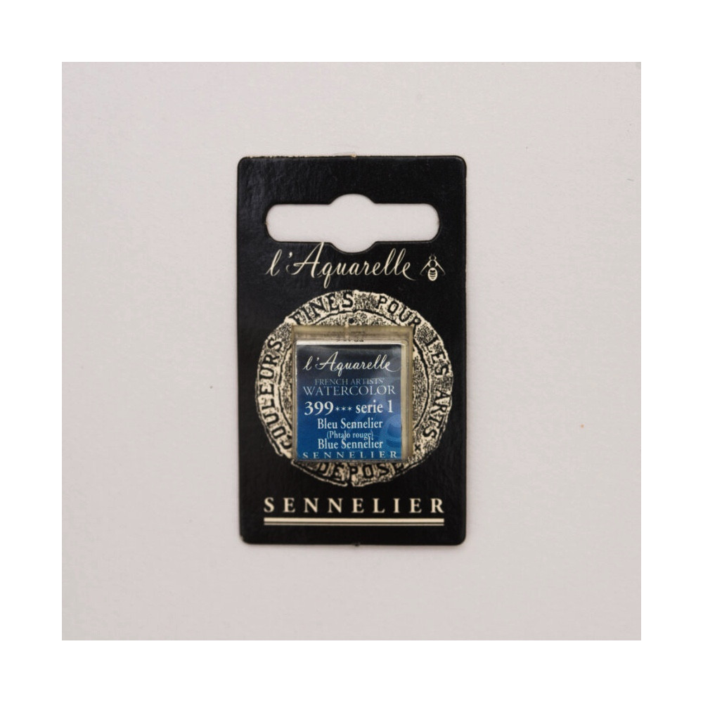 l’Aquarelle watercolor paint half pan - Sennelier - 399, Blue Sennelier