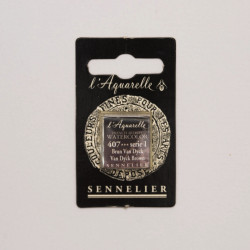 Farba akwarelowa w półkostce l’Aquarelle - Sennelier - 407, Van Dyck Brown