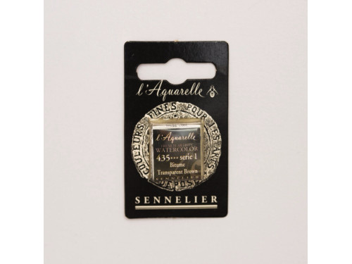 Farba akwarelowa w półkostce l’Aquarelle - Sennelier - 435, Transparent Brown