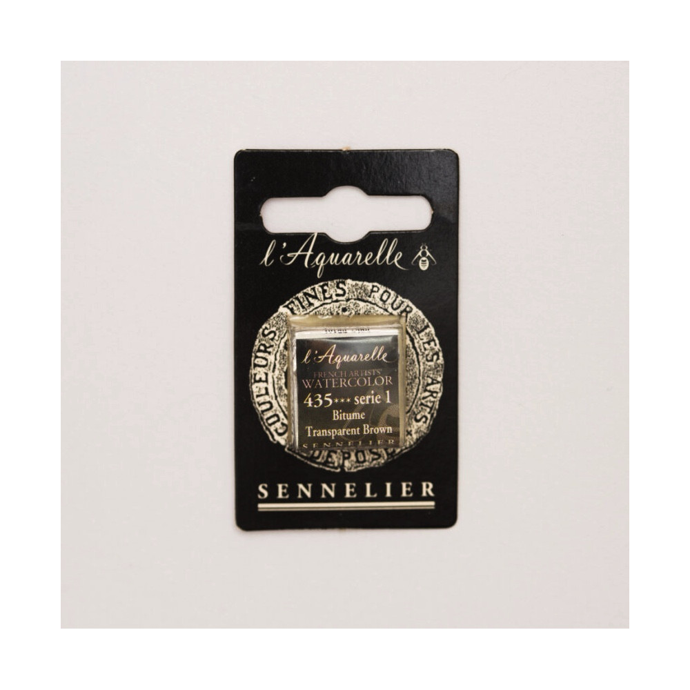 Farba akwarelowa w półkostce l’Aquarelle - Sennelier - 435, Transparent Brown