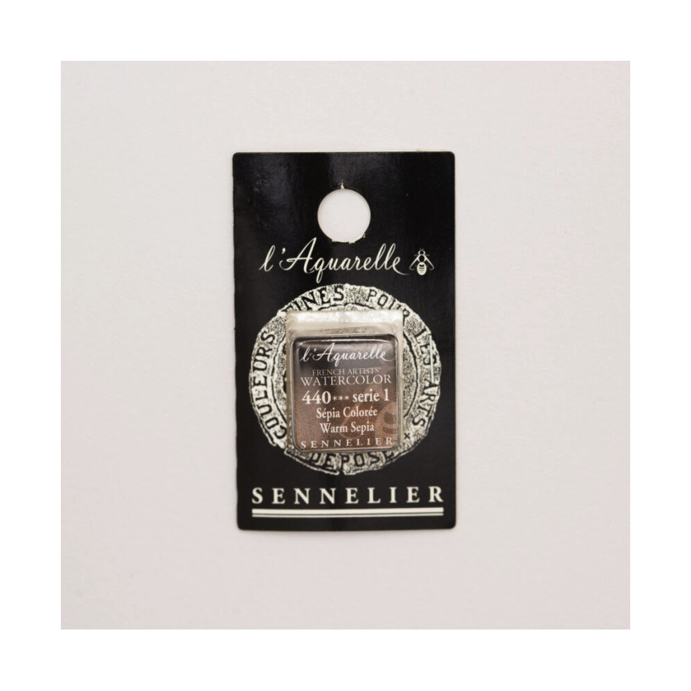 l’Aquarelle watercolor paint half pan - Sennelier - 440, Warm Sepia