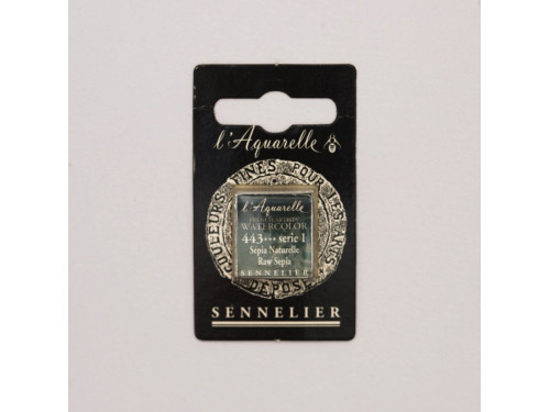 Farba akwarelowa w półkostce l’Aquarelle - Sennelier - 443, Raw Sepia