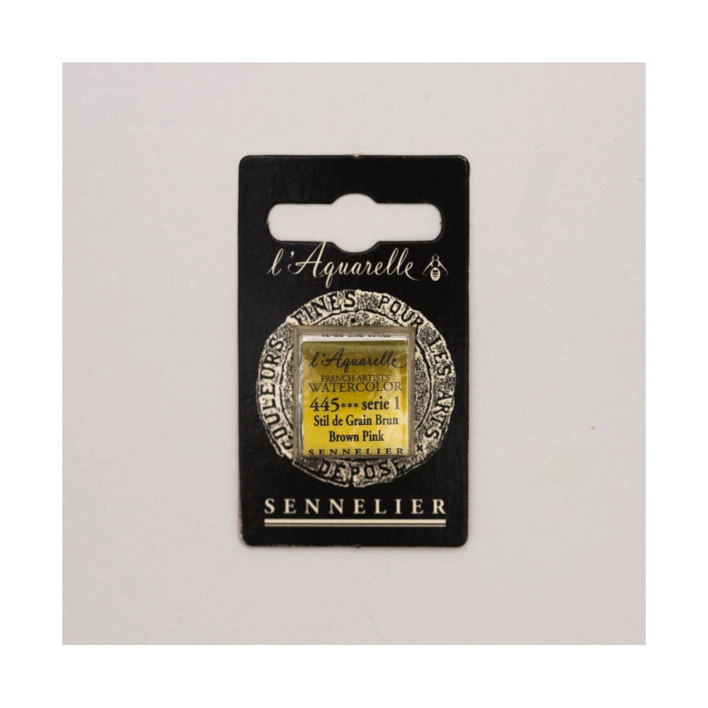 Farba akwarelowa w półkostce l’Aquarelle - Sennelier - 445, Brown Pink