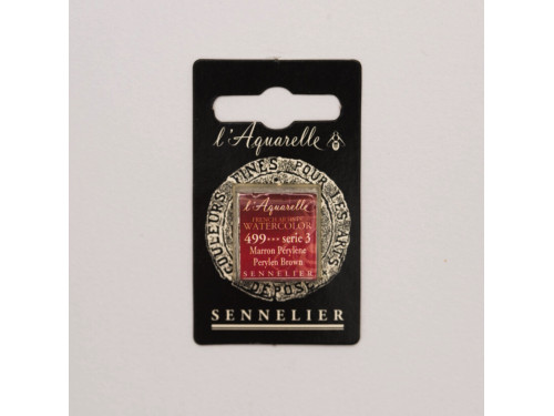 l’Aquarelle watercolor paint half pan - Sennelier - 499, Perylen Brown