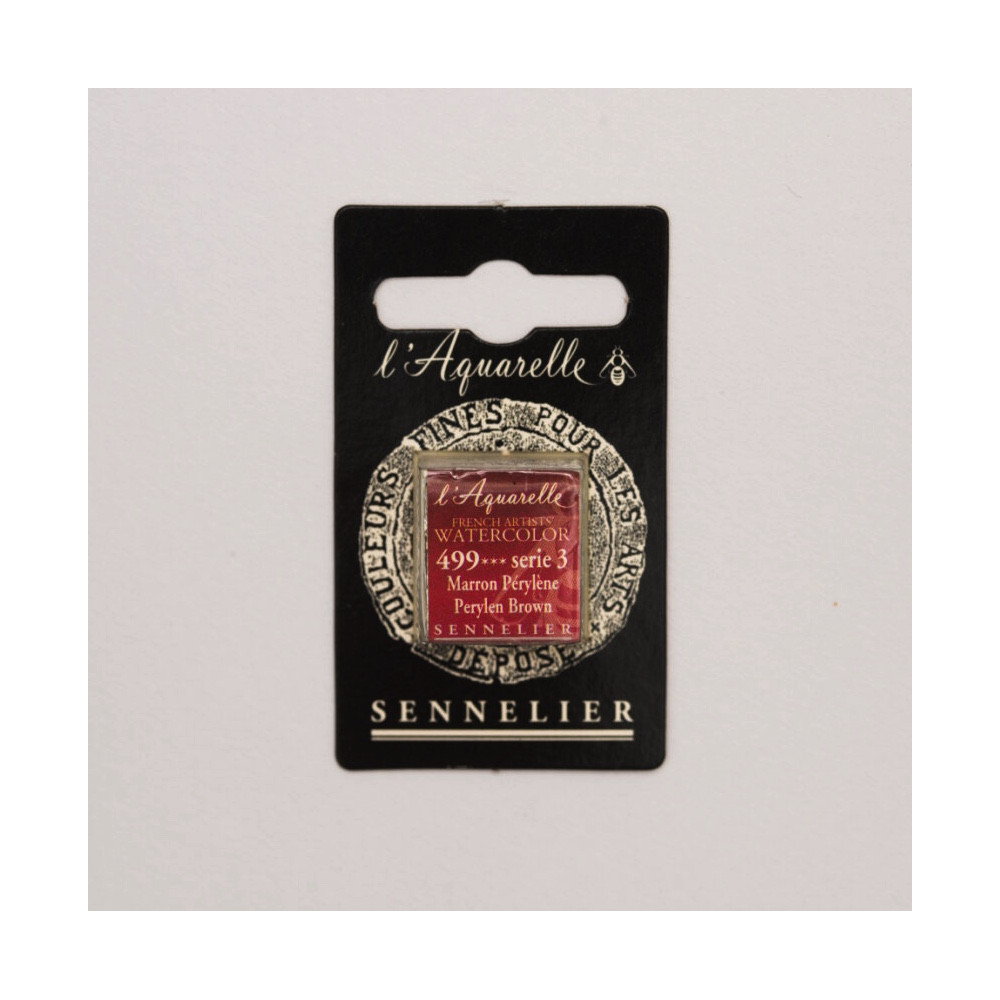 l’Aquarelle watercolor paint half pan - Sennelier - 499, Perylen Brown