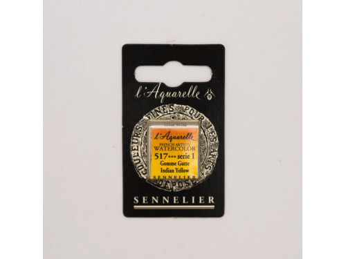 Farba akwarelowa w półkostce l’Aquarelle - Sennelier - 517, Indian Yellow