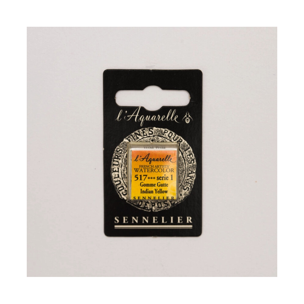 Farba akwarelowa w półkostce l’Aquarelle - Sennelier - 517, Indian Yellow