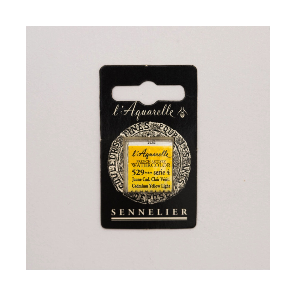 Farba akwarelowa w półkostce l’Aquarelle - Sennelier - 529, Cadmium Yellow Light