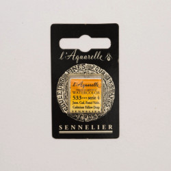 l’Aquarelle watercolor paint half pan - Sennelier - 533, Cadmium Yellow Deep