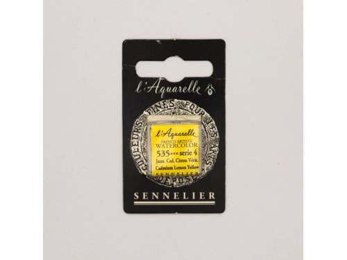 Farba akwarelowa w półkostce l’Aquarelle - Sennelier - 535, Cadmium Lemon Yellow