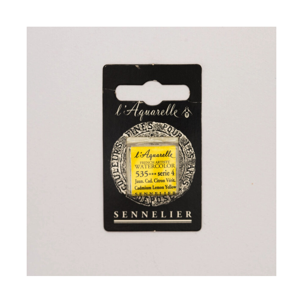 Farba akwarelowa w półkostce l’Aquarelle - Sennelier - 535, Cadmium Lemon Yellow