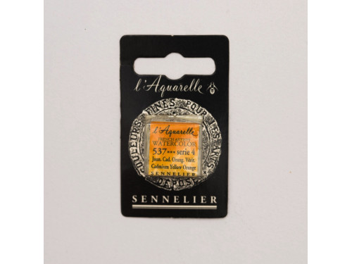 l’Aquarelle watercolor paint half pan - Sennelier - 537, Cadmium Yellow Orange