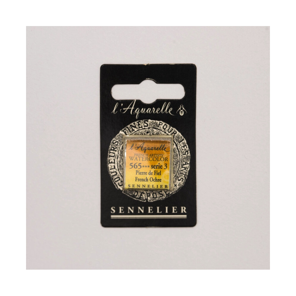 l’Aquarelle watercolor paint half pan - Sennelier - 565, French Ochre