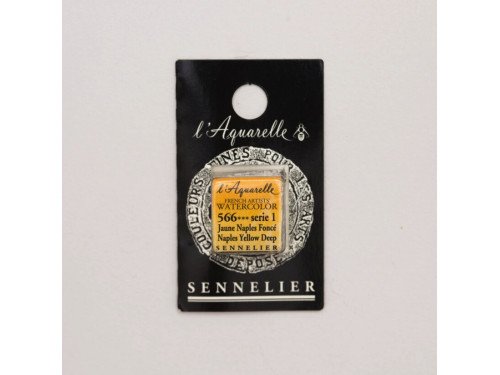 l’Aquarelle watercolor paint half pan - Sennelier - 566, Naples Yellow Deep