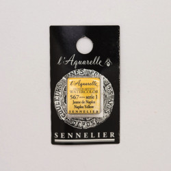 l’Aquarelle watercolor paint half pan - Sennelier - 567, Naples Yellow