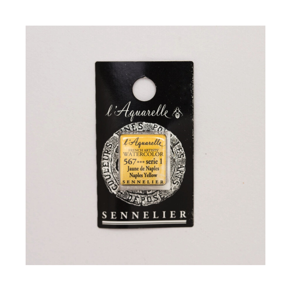 Farba akwarelowa w półkostce l’Aquarelle - Sennelier - 567, Naples Yellow