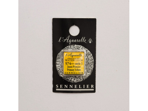 l’Aquarelle watercolor paint half pan - Sennelier - 574, Primary Yellow