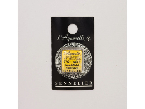 Farba akwarelowa w półkostce l’Aquarelle - Sennelier - 576, Nickel Yellow