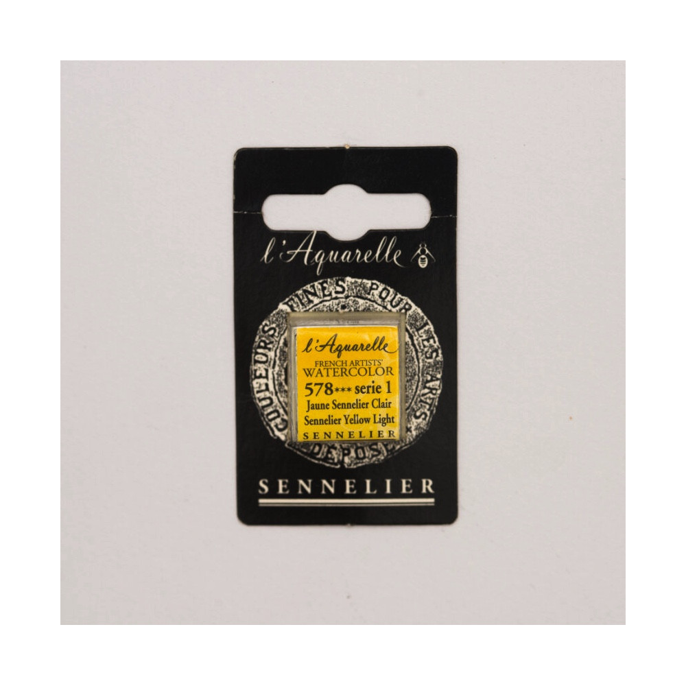 l’Aquarelle watercolor paint half pan - Sennelier - 578, Sennelier Yellow Light