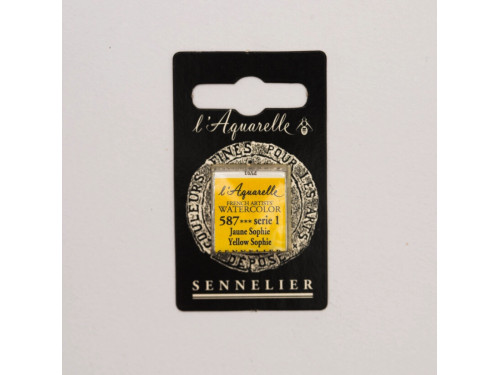 l’Aquarelle watercolor paint half pan - Sennelier - 587, Yellow Sophie