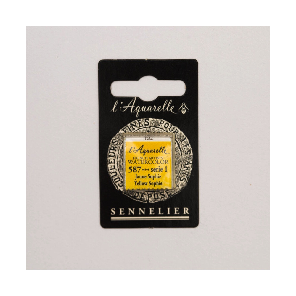 l’Aquarelle watercolor paint half pan - Sennelier - 587, Yellow Sophie
