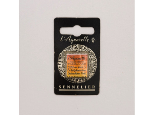 l’Aquarelle watercolor paint half pan - Sennelier - 599, Quinacridone Gold