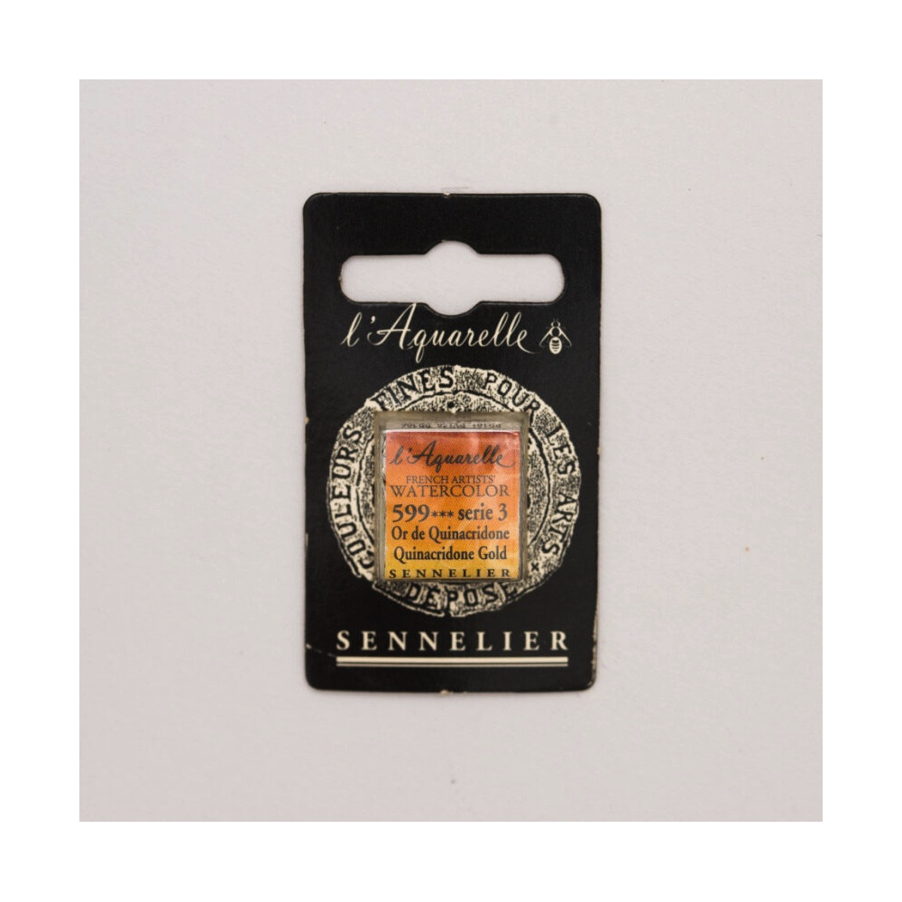 Farba akwarelowa w półkostce l’Aquarelle - Sennelier - 599, Quinacridone Gold