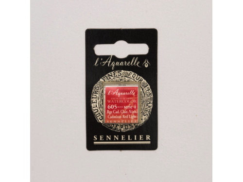 l’Aquarelle watercolor paint half pan - Sennelier - 605, Cadmium Red Light