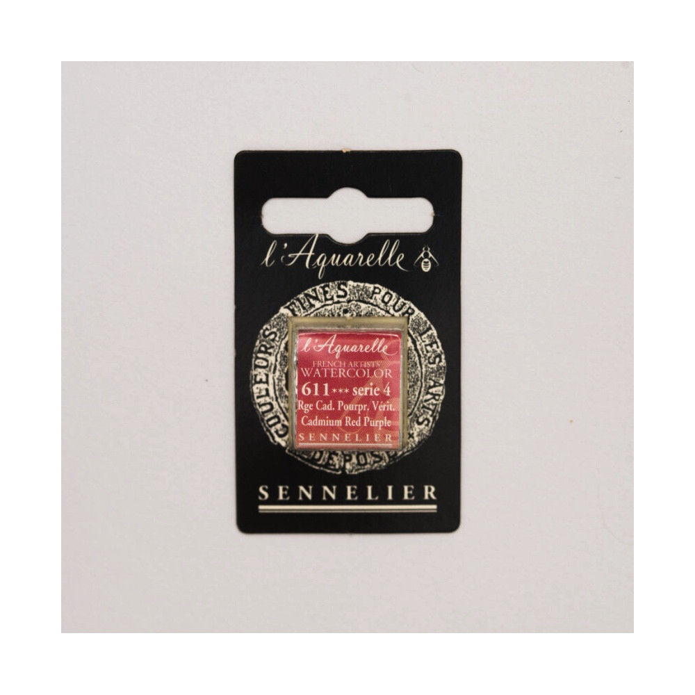 l’Aquarelle watercolor paint half pan - Sennelier - 611, Cadmium Red Purple