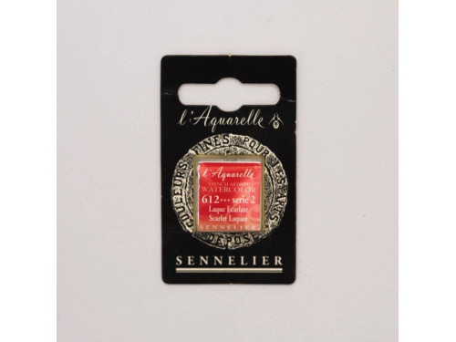 Farba akwarelowa w półkostce l’Aquarelle - Sennelier - 612, Scarlet Laquer