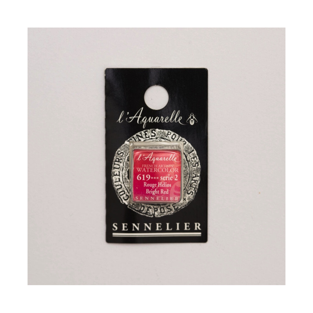 l’Aquarelle watercolor paint half pan - Sennelier - 619, Bright Red