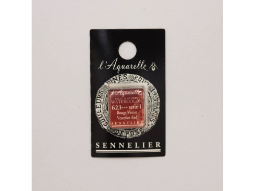 l’Aquarelle watercolor paint half pan - Sennelier - 623, Venetian Red