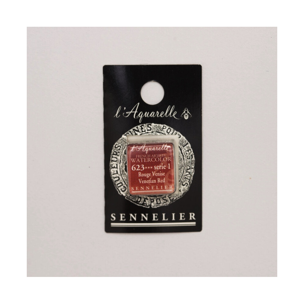 l’Aquarelle watercolor paint half pan - Sennelier - 623, Venetian Red
