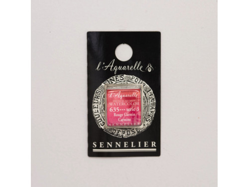 l’Aquarelle watercolor paint half pan - Sennelier - 635, Carmine