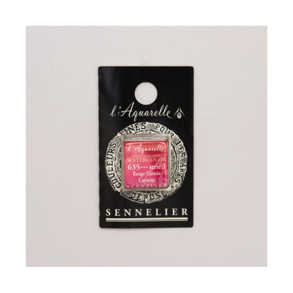 l’Aquarelle watercolor paint half pan - Sennelier - 635, Carmine